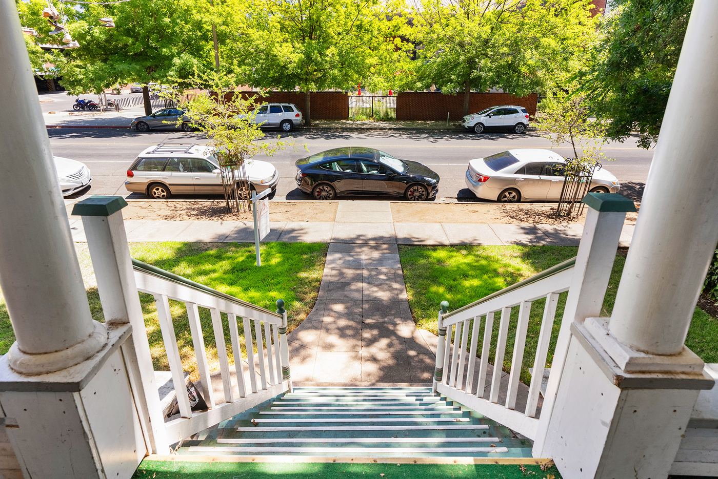 View toward campus from the upstairs porch